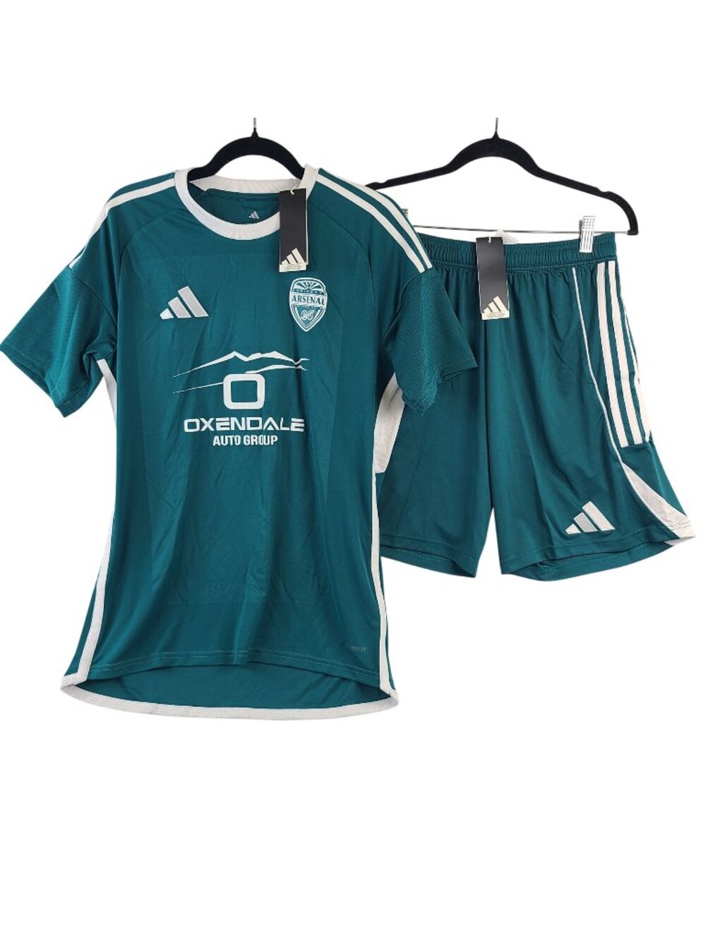 NEW Adidas Arizona Arsenal Soccer Jersey & Shorts Set Teal/White Men's Medium
